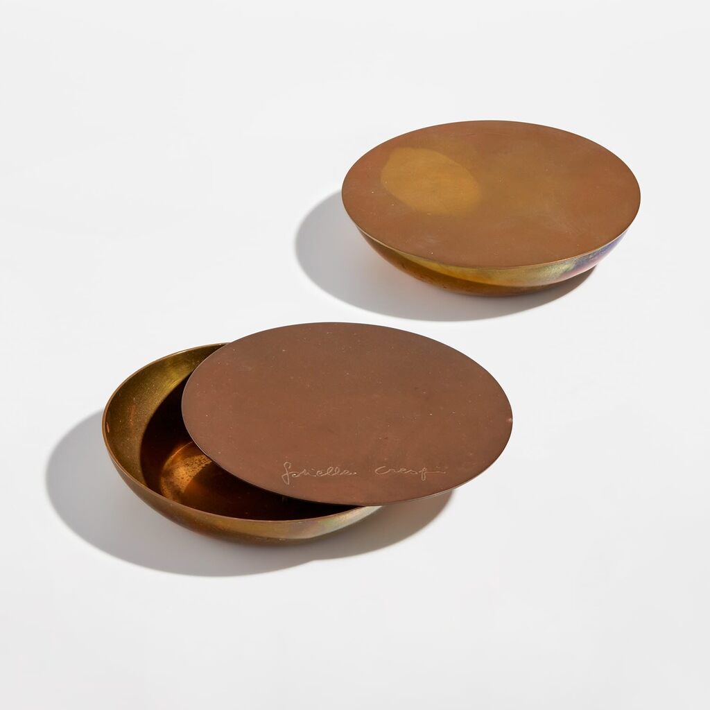 Pair of "Antivento" ashtrays with rotating lids