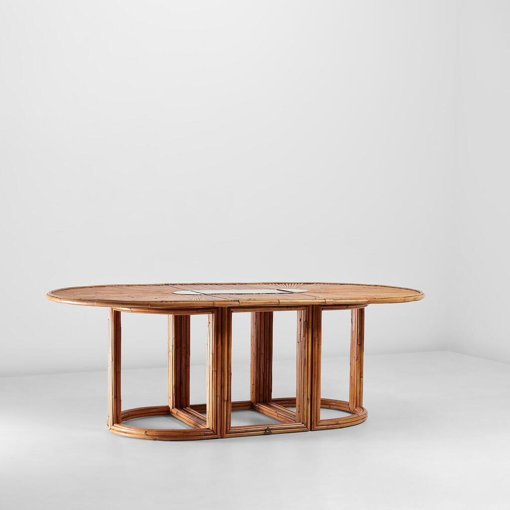 Extendable dining table, from the 'Rising Sun' series