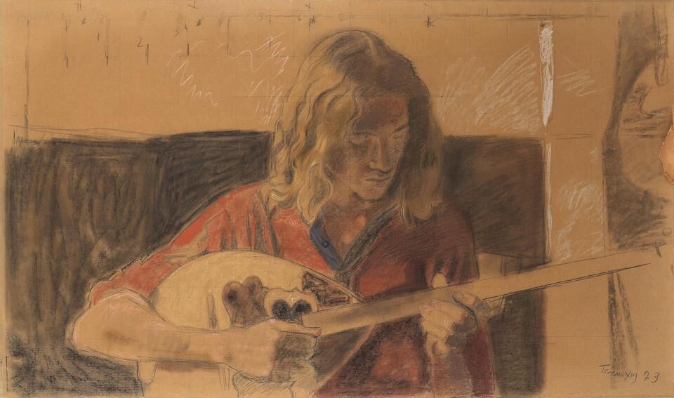 Dominique jouant le bouzouki