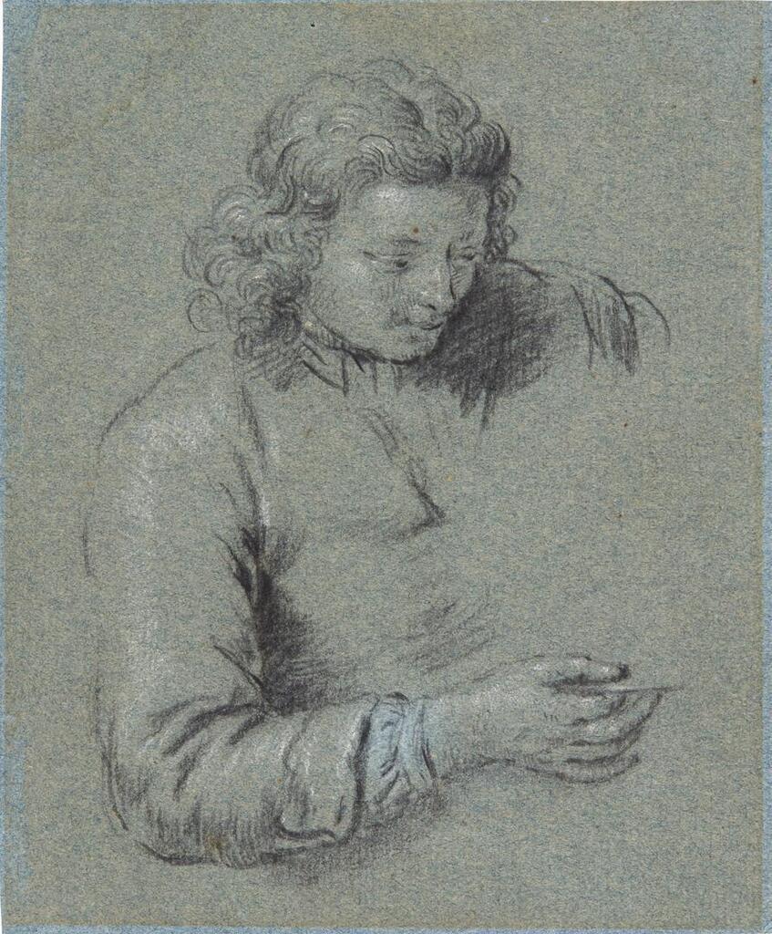 Study of a boy, half-length, holding a glass