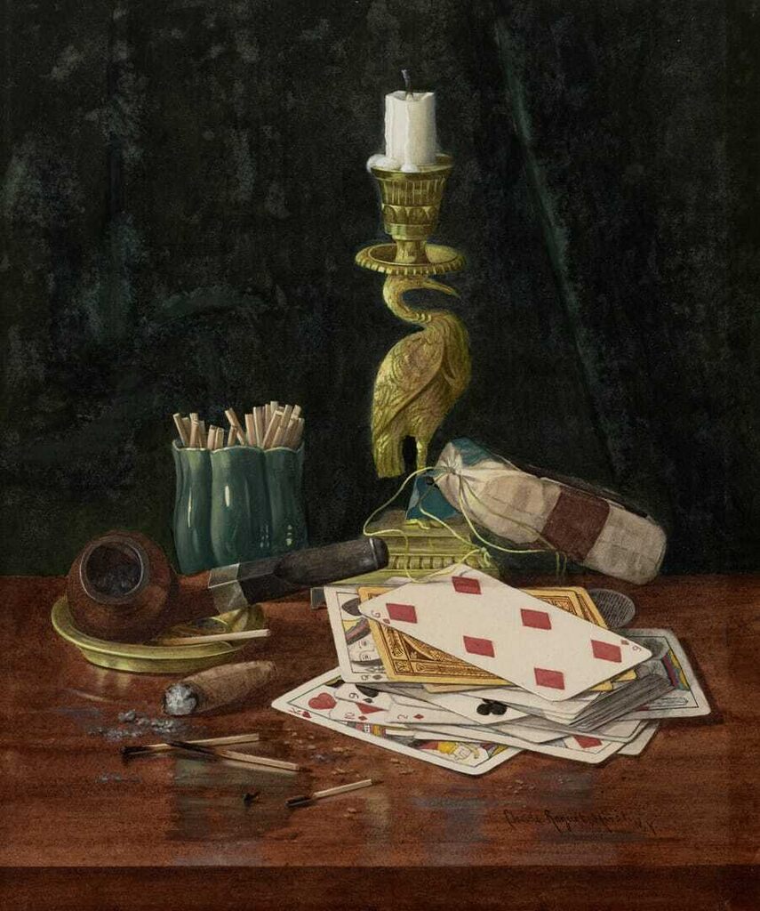 Still Life with a Pipe and Playing Cards