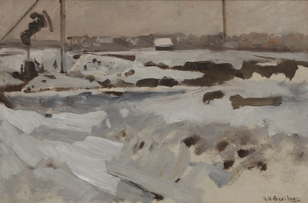A buildingsite in winter