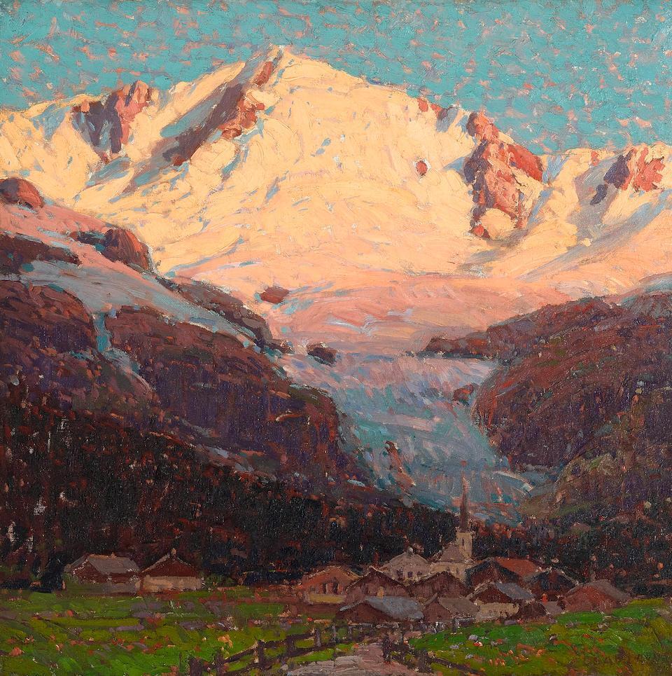 Village below Mont Blanc