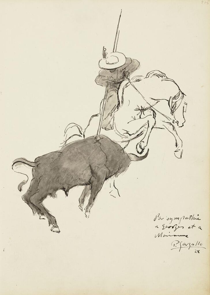 Scène de tauromachie (recto); Souvenir d'un déjeuner chez Marianne (verso)