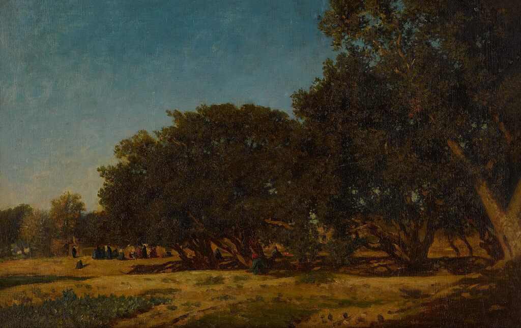 Paysans aux grands arbres