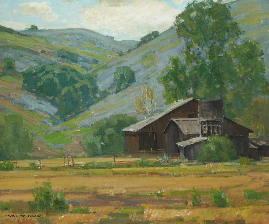 Hillside Wildflowers with Barn