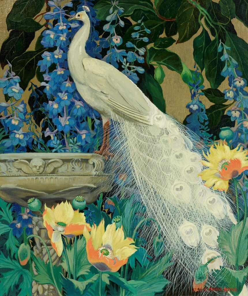 Peacock and Poppies