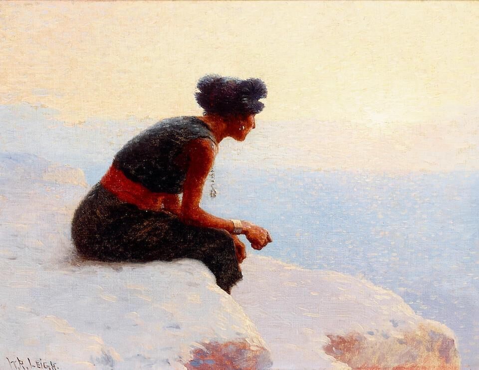 Moki Girl Looking Over the Canyon