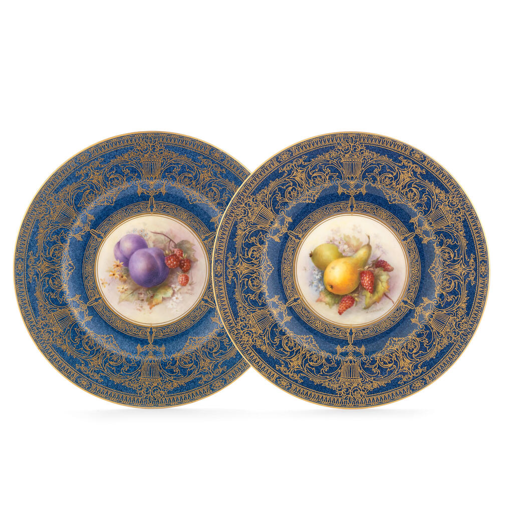 A set of six Royal Worcester 'Painted Fruit' plates by Richard Sebright, dated 1918