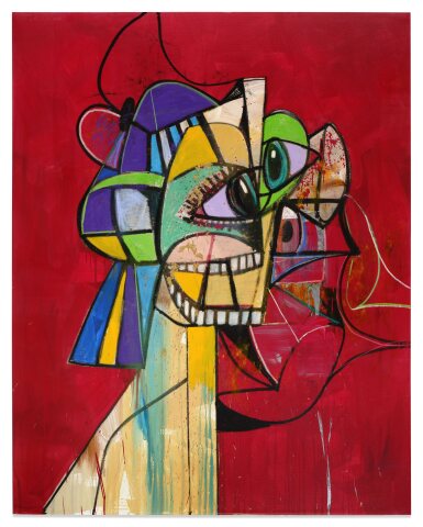 George Condo, Figure on a Red Field