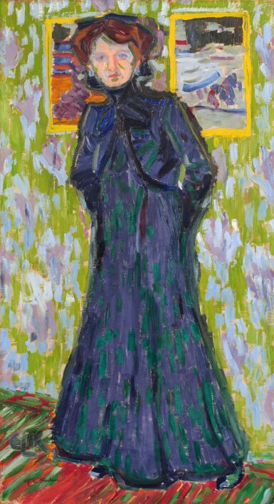 Ernst Ludwig Kirchner, Doris stehend (Stehende Dame in schwarzem Kleid, Doris mit Halskrause) (Doris Standing (Standing Lady in a Black Dress, Doris with a Ruff))