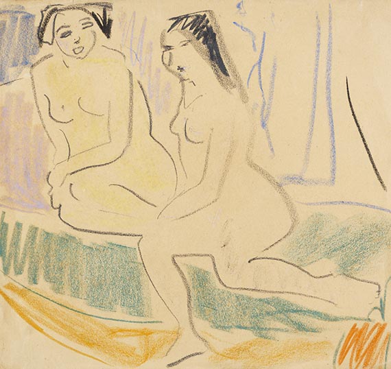 Ernst Ludwig Kirchner, Zwei weibliche Akte im Atelier