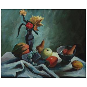 Still Life (Still Life with Wildflowers and Summer Squash) 11 1/2 x 14 in. (29.2 x 35.6 cm.) (Painted circa 1948.)