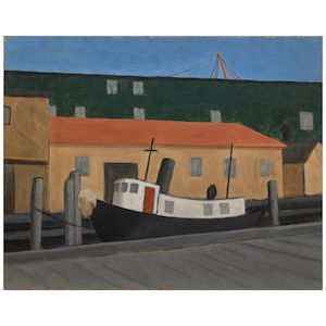 Tugboat 16 3/8 x 20 3/8 in. (41.6 x 51.8 cm.) (Painted in 1932.)