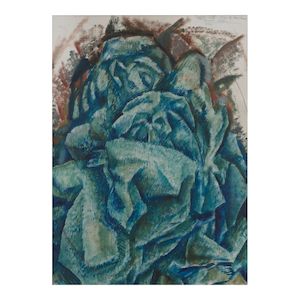 Blue Crystal Figure Study 16 1/4 x 12 1/4 in. (41.3 x 31.1 cm.) (Painted in 1911.)