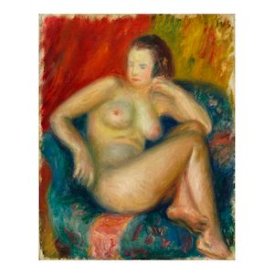 Nude in Blue Chair 15 5/8 x 12 1/2 in. (39.7 x 31.8 cm.)