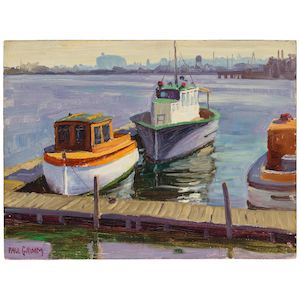 Docked (a group of three) each 9 x 12 in.