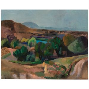 Landscape with Reservoir 16 x 20 1/4 in. (Painted circa 1930-33.)