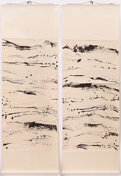 A pair of scroll paintings.