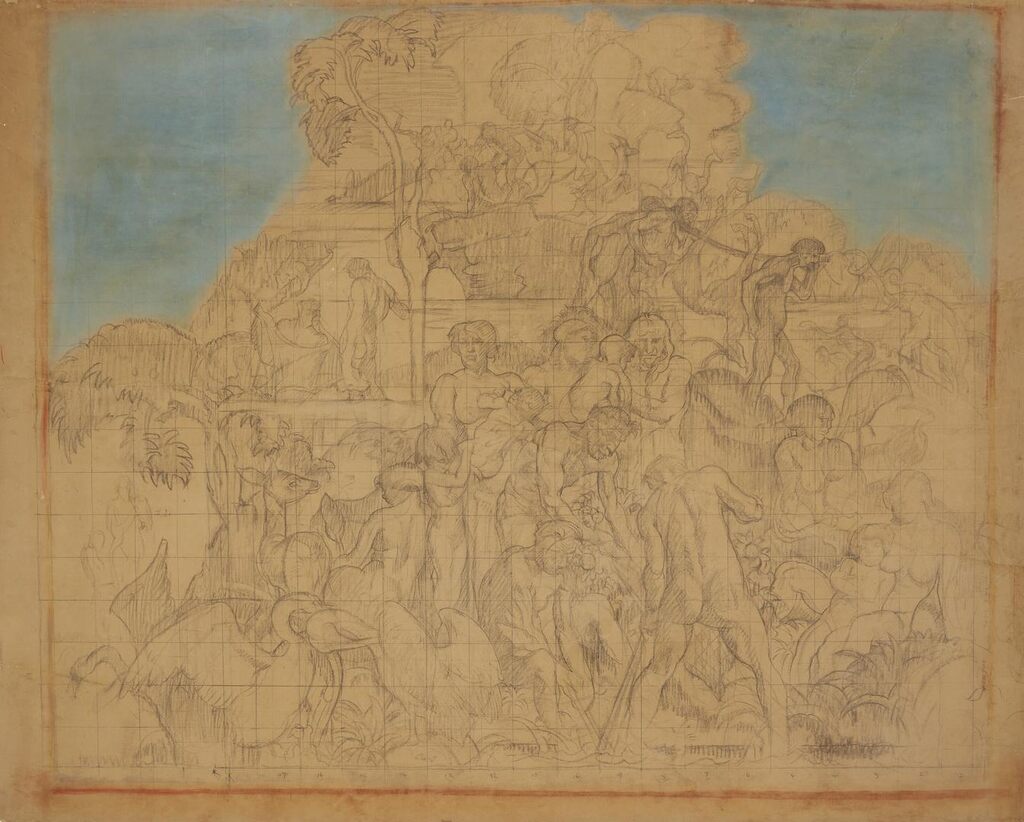 'Man Laboring,' Large-Scale Study for the Rockefeller Center Mural