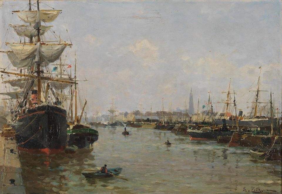 Ships in port, probably Le Havre