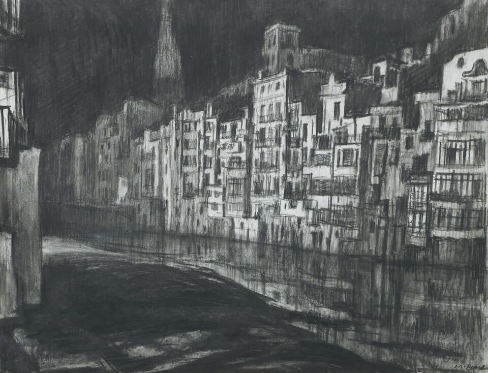 Ruins of the monastery, Sahagun, Spain; Night houses on the river, Gerona; Old houses on the river, Gerona; Market day, Gerona