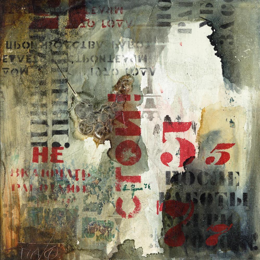 Composition with the Soviet coins and number '5'