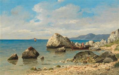 A Rocky Coast with Fishing Boat