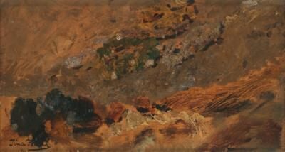 Stones, Earth, Grasses, oil study for the painting "An der Friedhofsmauer"