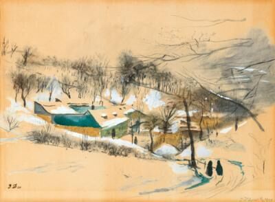A village in winter