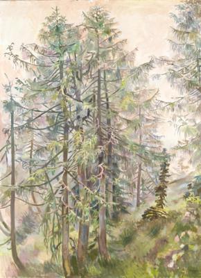 A Larch Forest in the Fog