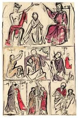 Design for the "Domfenster" of Max Reinhardt’s new staging of "Das Mirakel" at the Salzburger Festspielhaus