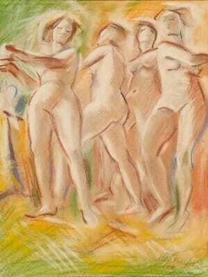 Diana with three women. Study for the Fresco in Schloss Weidlingau near Vienna