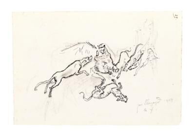 Study of a boar hunt