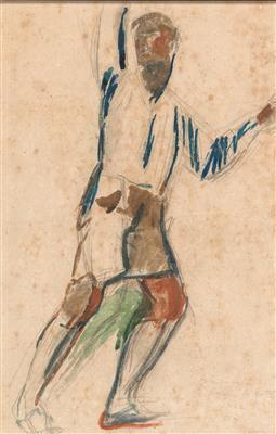 A Man with Raised Arms in the artist's handwriting "Prison Leader der Rotte"