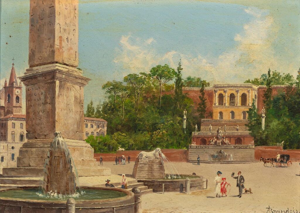 View of Rome: Piazza del Popolo seen from the obelisk of Heliopolis