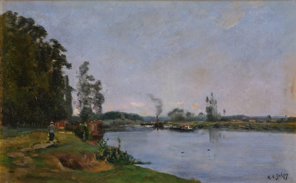 River Landscape with Figure