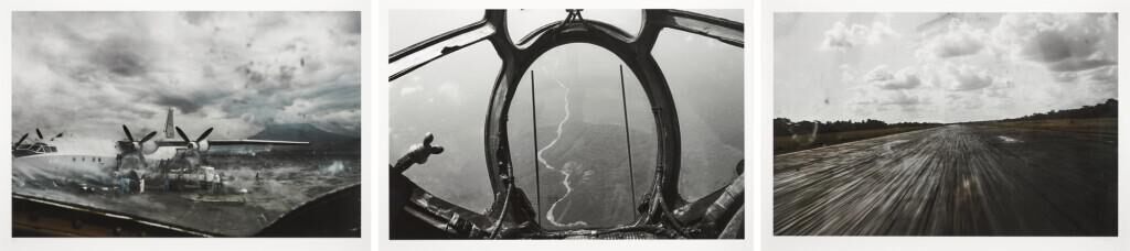Russian AN-12 cargo plane loading goods destined for Kinshasa, in Goma; View from the nose of a Russian transport plane, above the forest between Goma and Kisangani; Landing at Kisangani; Leopold and Mobutu Series, September 2003
