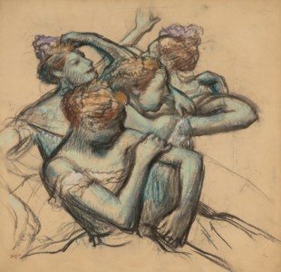 Quatre danseuses à mi-corps