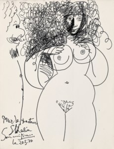 Femme nue et personnage