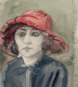 Mutzli (Junge Dame in rotem Hut, Frau Martha Dix)