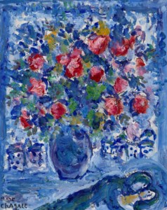 Vase de fleurs (bleu)