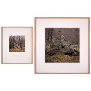 Andy Goldsworthy (born 1956); 'Stone Drawing, Grass, Clay, Thorns, Scaur Glen, Dumfriesshire';