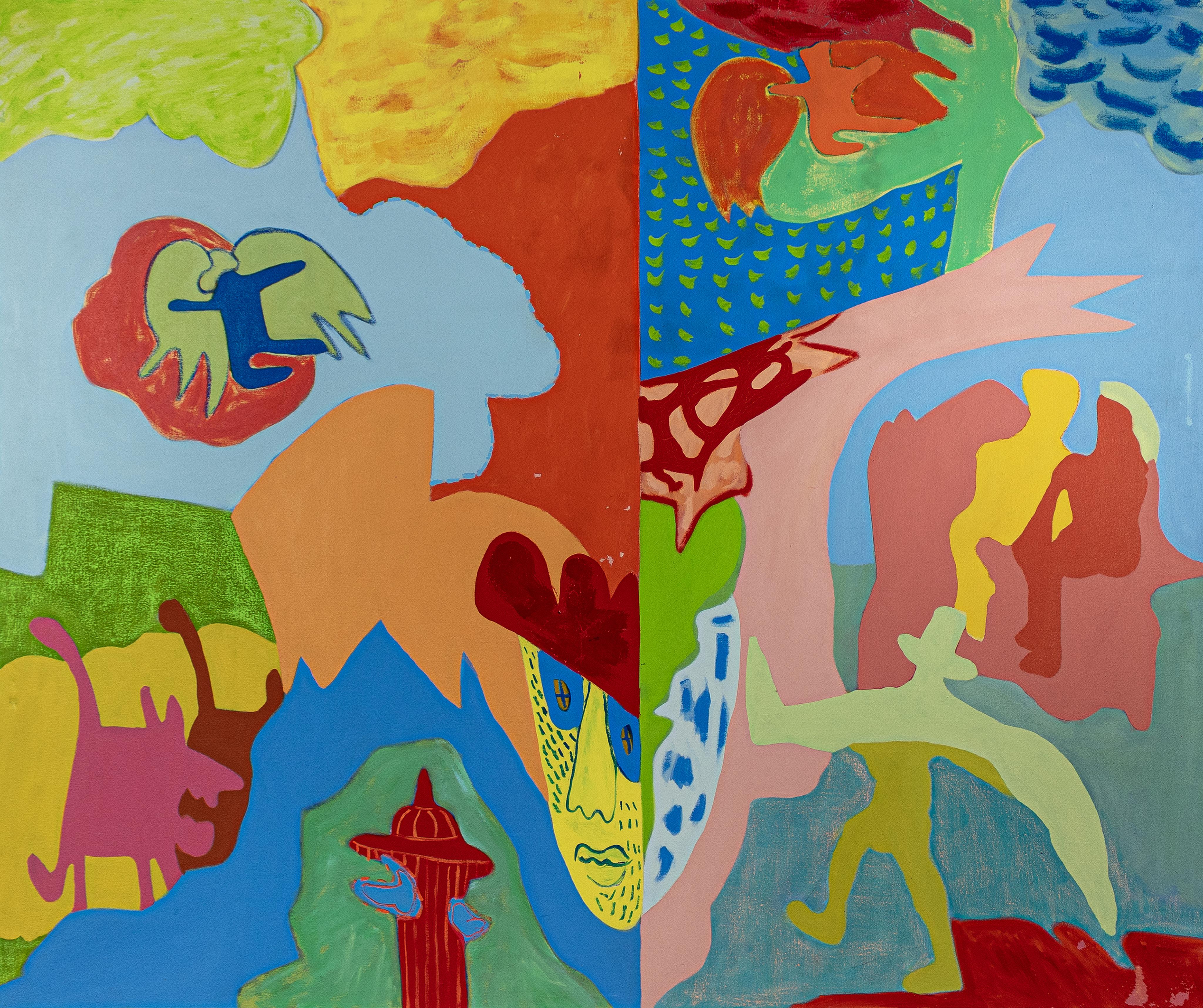 Lawrence Philp, b. 1949, In the Garden on the Beach or A Wander[er] Visits Thompsonville