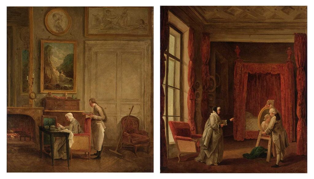 Un Artiste présente un portrait à Madame Geoffrin; Le Déjeuner de Madame Geoffrin