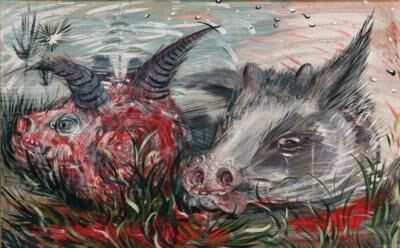 Still life (heads of wild animals)