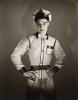 Portrait of Jacques d'Amboise in Paul Cadmus' costume for the revival of the ballet "Filling Station." 1953.