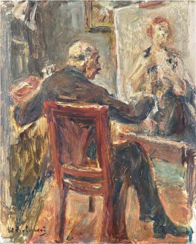 Selbstbildnis vor der Staffelei, sitzend nach rechts (Self-Portrait in Front of the Easel, Seated Facing Right)