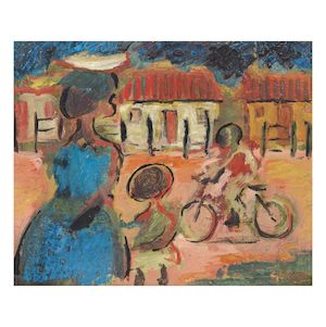 Gerard Sekoto (South African, 1913-1993) Street scene