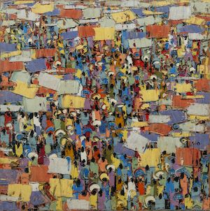 Ablade Glover (Ghanaian, born 1934) Accra roofs